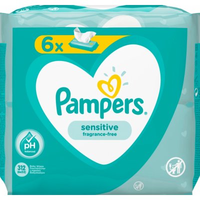 Pampers Sensitive vlhčené ubrousky 6 x 52 ks – Hledejceny.cz