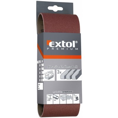 Extol Premium plátna brusná nekonečný pás, bal. 3ks, 75x533mm, P80 – Zbozi.Blesk.cz