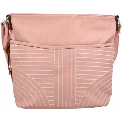 Trendová dámská koženková crossbody Perlita růžová