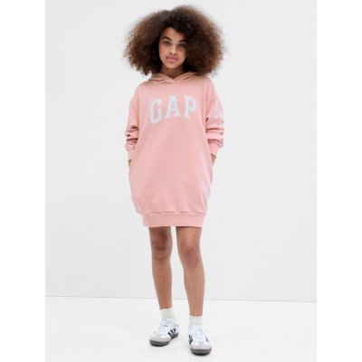 GAP dětské mikinové šaty s logem růžová – Sleviste.cz