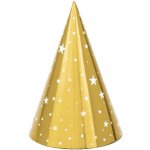 PartyDeco Čepičky zlaté s hvězdičkami 6ks 16 cm – Zboží Dáma