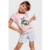 Dětské pyžamo a košilka Cornette Kids Panda dívčí pyžamo růžové