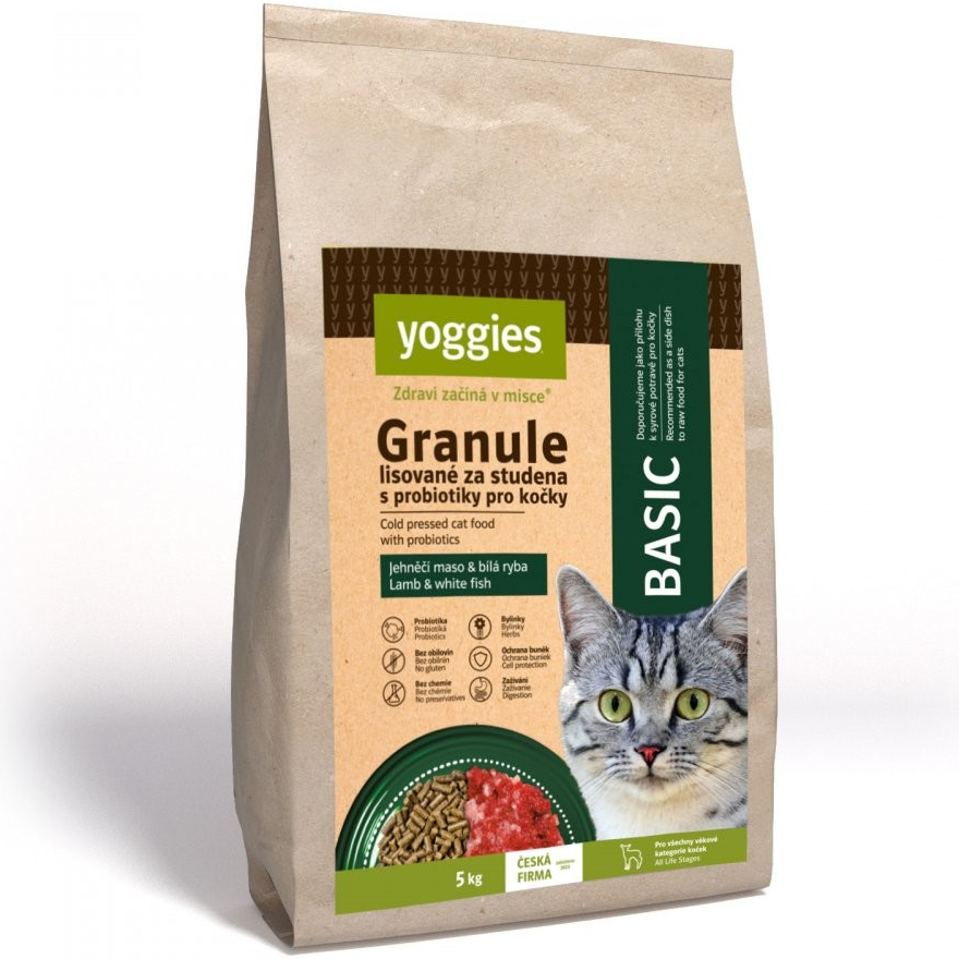 Yoggies Cat Basic lisované za studena s probiotiky 5 kg