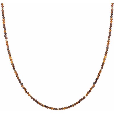 Sparkling Jewels Korálkový náhrdelník s tygřím okem NLK04G-G09 – Zboží Mobilmania