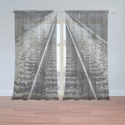 Sablio Záclony Koleje: 2ks 150x250cm – Hledejceny.cz