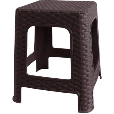 Mega Plast, Taburet I polyratan, 36 x 33 x 33 cm, wenge – Zboží Dáma