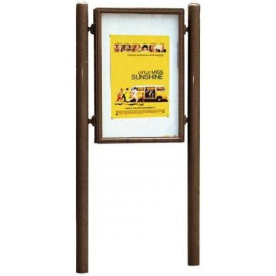 PROCITY Jednostranná vitrína Carrefour 1255x900 mm, včetně sloupků, hnědá | Zboží Auto