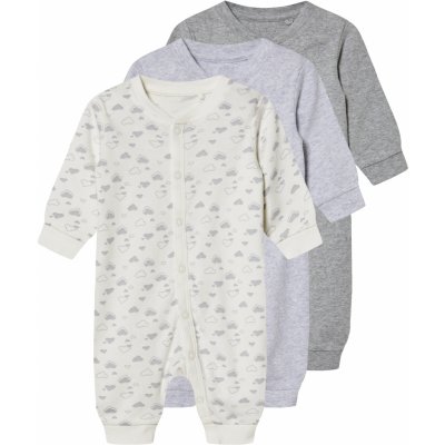 Lupilu Dětský overal na spaní s BIO bavlnou 3 kusy šedá bílá – Sleviste.cz