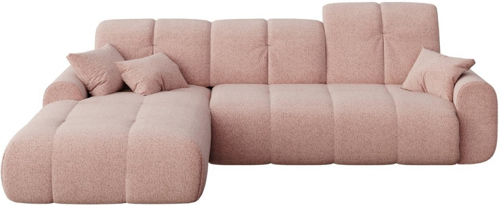 Devichy Tous 290 cm růžová látková levá