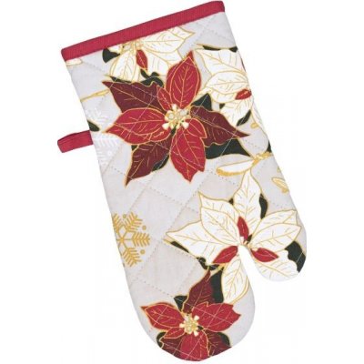 SCANquilt chňapka RUKAVICE DEKORO vánoční hvězdy červenobílá 14 x 31 cm – Hledejceny.cz