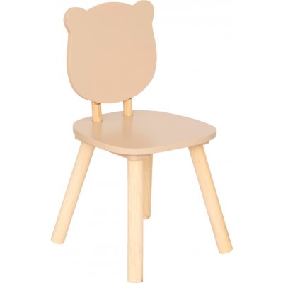 Atmosphera for kids Dětská dřevěná židlička nohy FJELLA medvěd béžová – Zboží Dáma