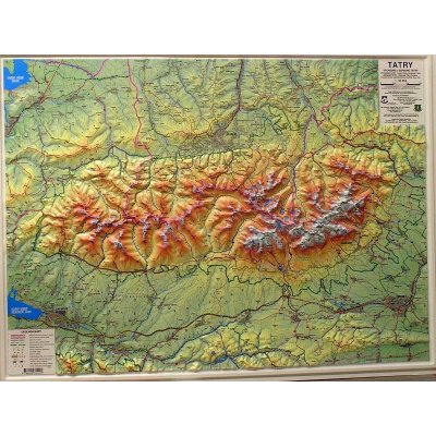 Tatry - plastická mapa 100 x 75 cm v dřevěném rámu – Zboží Dáma