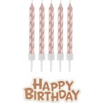 GO Narozeninové svíčky s nápisem Happy Birthday rose gold – Sleviste.cz