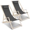 Lehátko Yakimz Deckchair Beach Deckchair Relax Lounger Self-Assembly šedé 2 ks