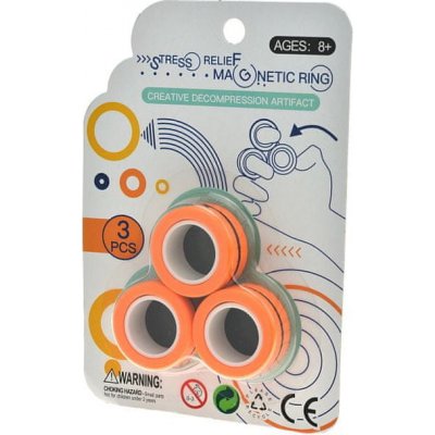Zaparkorun Antistresový magnetický prsten 3ks oranžový – Zboží Mobilmania