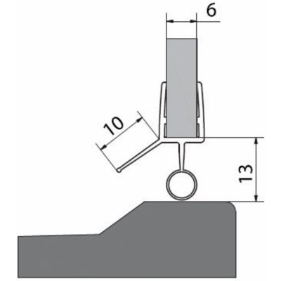 Polysan VITRA LINE těsnění na dveře (okapnička) 1000mm, na sklo 6mm