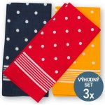 KNITVA Dětské bavlněné šátky 55x55 cm 3 kusy - modrý + červený + žlutý – Sleviste.cz