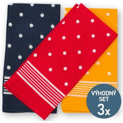 KNITVA Dětské bavlněné šátky 55x55 cm 3 kusy - modrý + červený + žlutý – Sleviste.cz