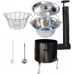 Kessel kotlík na guláš nerez 15 l INOX 1,2 mm kotlina smalt CLASSIC průměr 36 cm poklice nerez 41 cm naběračka 350 ml a vařečka 50 cm PARTY – Hledejceny.cz