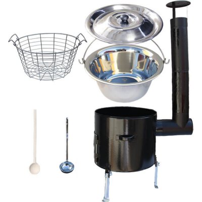 Kessel kotlík na guláš nerez 15 l INOX 1,2 mm kotlina smalt CLASSIC průměr 36 cm poklice nerez 41 cm naběračka 350 ml a vařečka 50 cm PARTY – Hledejceny.cz