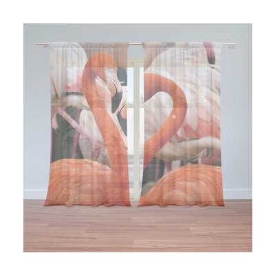 Sablio Záclony Plameňáci 2: 2ks 150x250cm – Hledejceny.cz