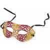 Karnevalový kostým maska škraboška metalická 2 pink zlatá