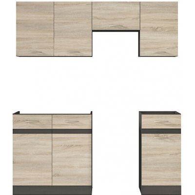 Kuchyňská linka 170 Junona bez pracovní desky Dub Sonoma / Wenge / Dub Sonoma K24-JUNONA_MODUL_WER_2/170_BBL Black Red White – Hledejceny.cz