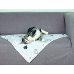 Trixie Mimi Plyšová deka šedá s kočičími hlavami 70 x 50 cm – Zboží Mobilmania