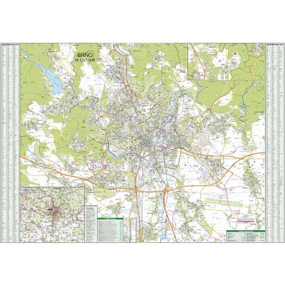 Brno - nástěnná mapa 135 x 95 cm, laminovaná s 2 lištami – Hledejceny.cz