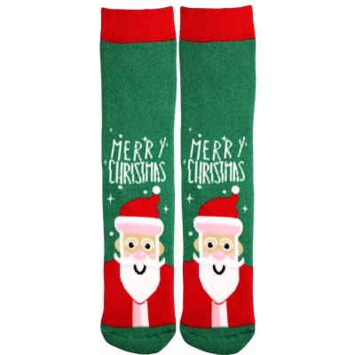 Virgina vánoční termo ponožky dámské santa claus zelená
