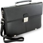 kožená aktovka se dvěma vnitřními přihrádkami 112-2036-60 Černá – Zboží Mobilmania