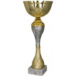 Kovový pohár Zlato-stříbrný Výška: 28 cm Průměr: 10 cm – Zboží Dáma