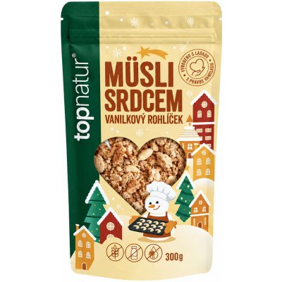 Topnatur Vánoční Müsli srdcem Vanilkový rohlíček 300 g – Hledejceny.cz