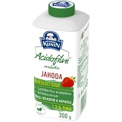 Mlékárna Kunín Mlékarna Kunín Acidofilní mléko jahoda 1,3% 300g – Zboží Dáma