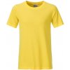 Dětské tričko James & Nicholson klasické chlapecké tričko z biobavlny 8008B Žlutá
