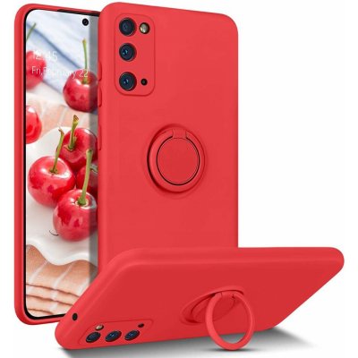 Pouzdro Vennus Silicone Ring s magnetickým úchytem Samsung Galaxy A72 4G/5G červené