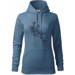 Lezecká stěna jedním tahem mikina dámská Cape s kapucí Denim – Sleviste.cz