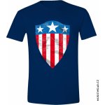 Captain America tričko Cracked Long Shield Navy – Zboží Mobilmania