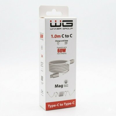 WG 12897 USB-C/USB-C, 3A, 60W, 1m, bílý – Zboží Mobilmania