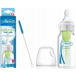 Dr. Brown's kojenecká láhev Options Narrow + anti Colic plastová bílá se silikonovým dudlíkem level 1 1 ks 120 ml – Zboží Mobilmania