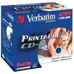 Verbatim CD-R 700MB 52x, printable, jewel, 10ks (43325) – Zboží Živě