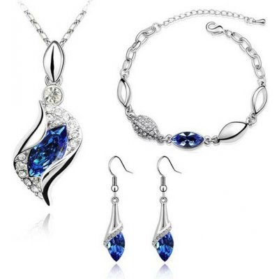 Sisi Jewelry souprava náhrdelníku náušnic a náramku Andělské slzy tmavě modrá SET1129-NTSET41563(9) Tmavě modrá – Sleviste.cz