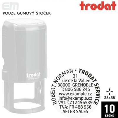 Trodat 4638 [ 38 x 38 mm pouze gumový štoček – Zboží Živě