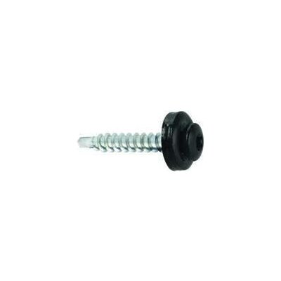Samořezný střešní farmářský šroub KLIMAS 4,8 x 35 TX RAL 9005 Černý s podložkou EPDM (250 ks/bal) – HobbyKompas.cz
