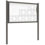 PROCITY Venkovní vitrína model 2000 27 x A4, šedá PRO, včetně sloupků | Zboží Auto