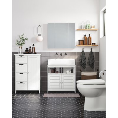 VASAGLE Koupelnová úložná skříň 4 zásuvky bílá – Zboží Dáma