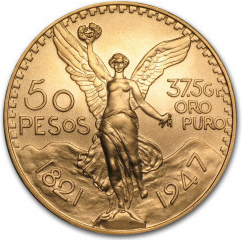 Banco de México zlatá mince Mexické peso 41,8 g