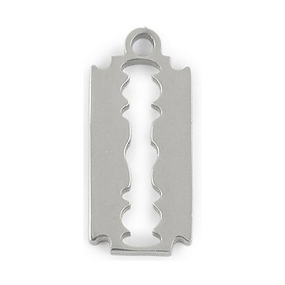 Přívěsek z nerezové oceli nůžky, žiletka Varianta: 3 platina žiletka, Balení: 1 ks – Sleviste.cz