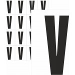 Písmena samolepící černá V samolepící vinylová fólie 25mm písmo - aršík 16 ks – Zboží Dáma