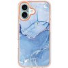 Pouzdro a kryt na mobilní telefon Apple PROTEMIO 86535 IMD MARBLE Ochranný kryt pro Apple iPhone 16 Plus BLUE